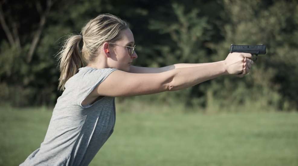 Woman Shooting Springfield Hellcat