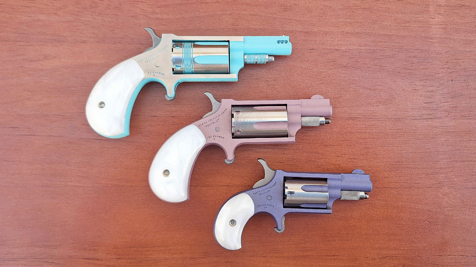NRA Women | North American Arms' Colorful Mini Revolver Trio