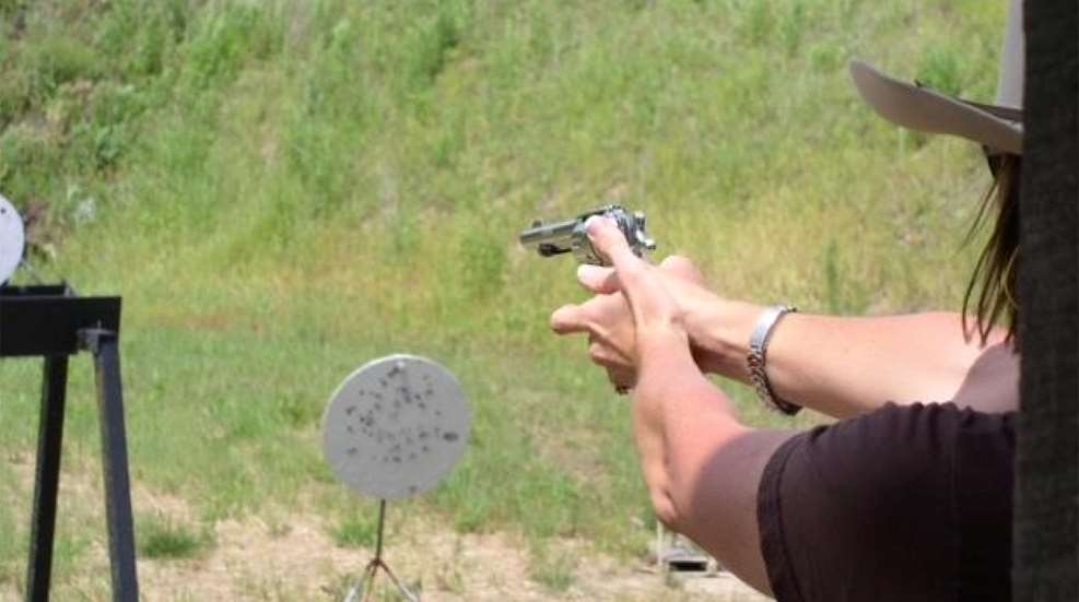 Woman Shooting Revolver