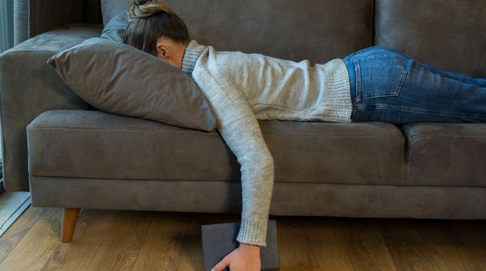 Bored Woman On Couch