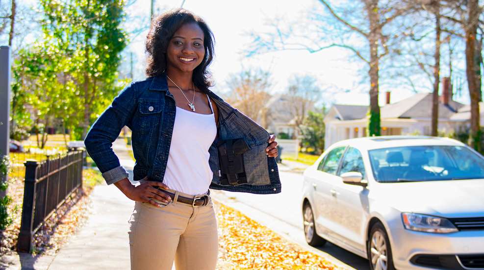 Woman Concealed Carry Jeans Jacket