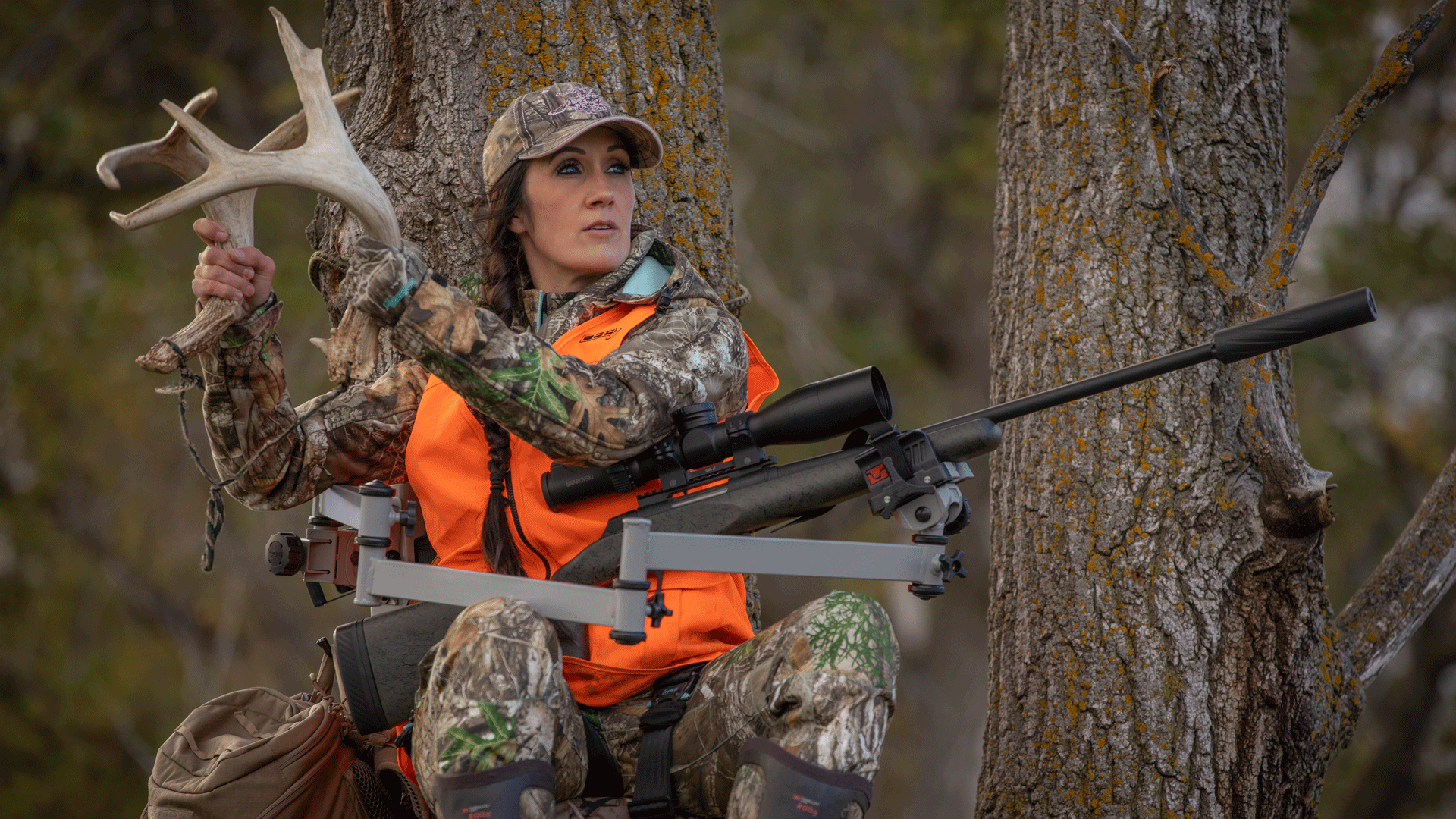 Melissa Bachman In Treestand Rattling