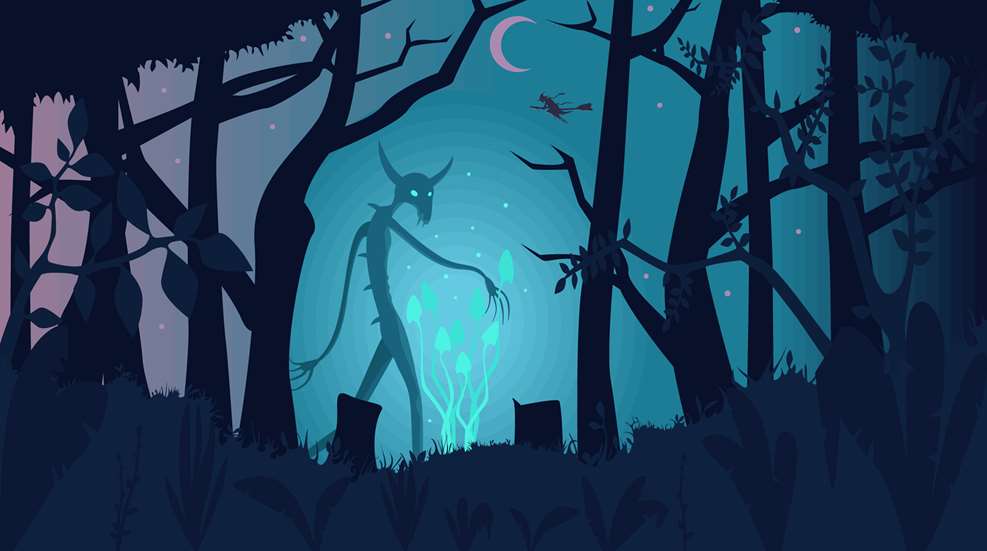 Creepy Woods On Halloween