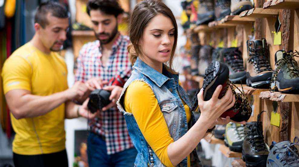 Deering Woman Shopping For Hunting Boots