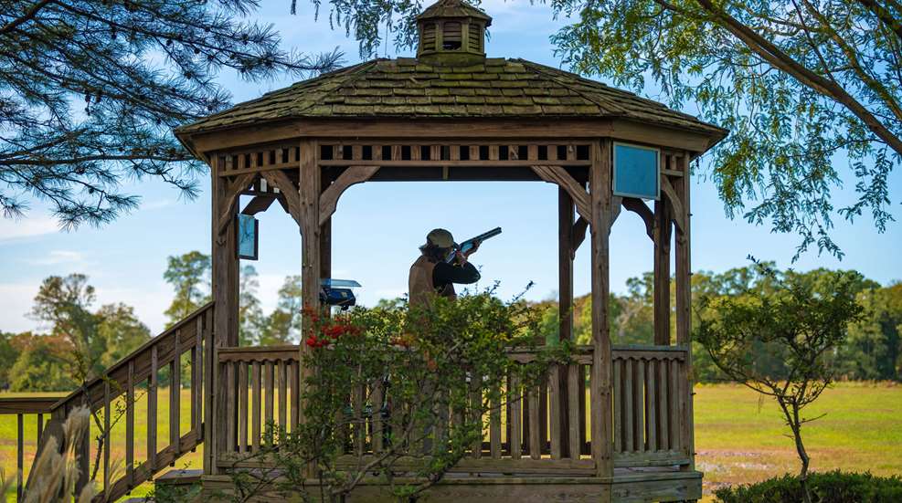 Woman Shooting Clays Gazebo