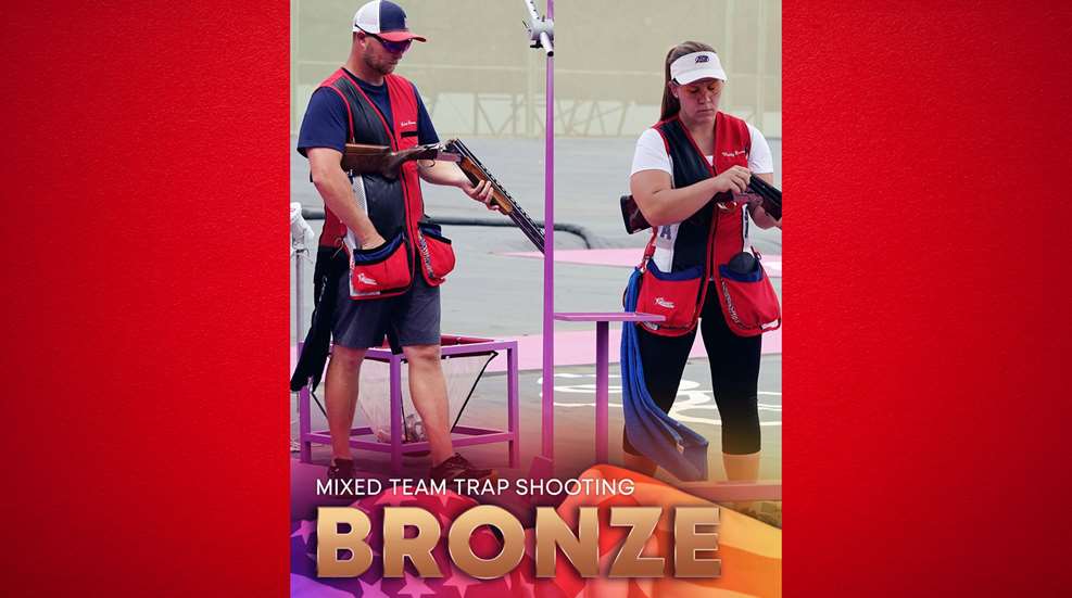 Maddy Bernau Brian Burrows Bronze Tokyo Mixed Team Trap