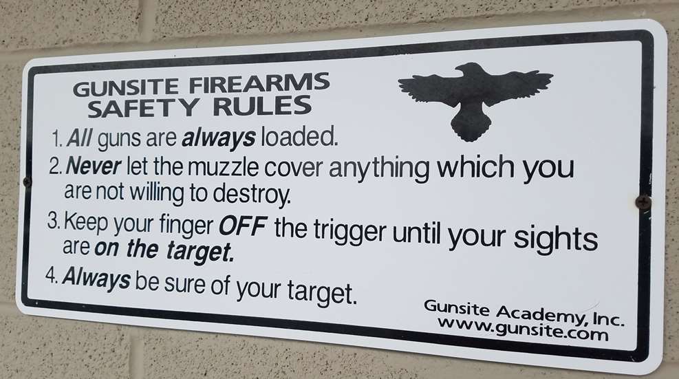 Gunsite Safety Rules Sign