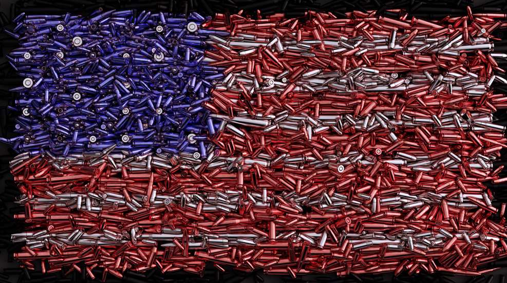 American Flag Made From Ammo