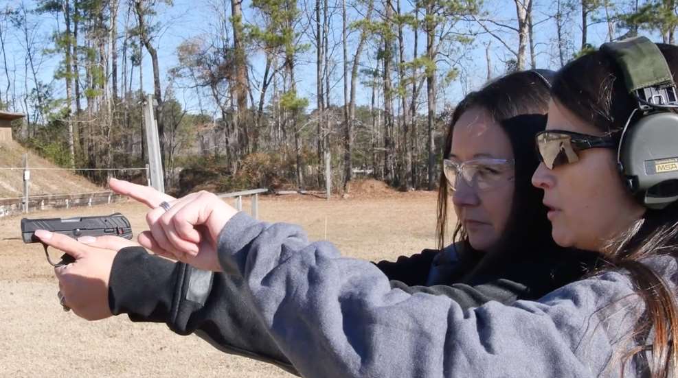 Woman Instructor On Range With Ruger Lite Rack Lcp II 22