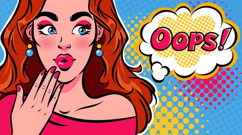 Cartoon Woman Saying Oops