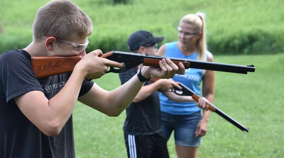 Yackley Range Party BB Guns Becky In Background Talking To E