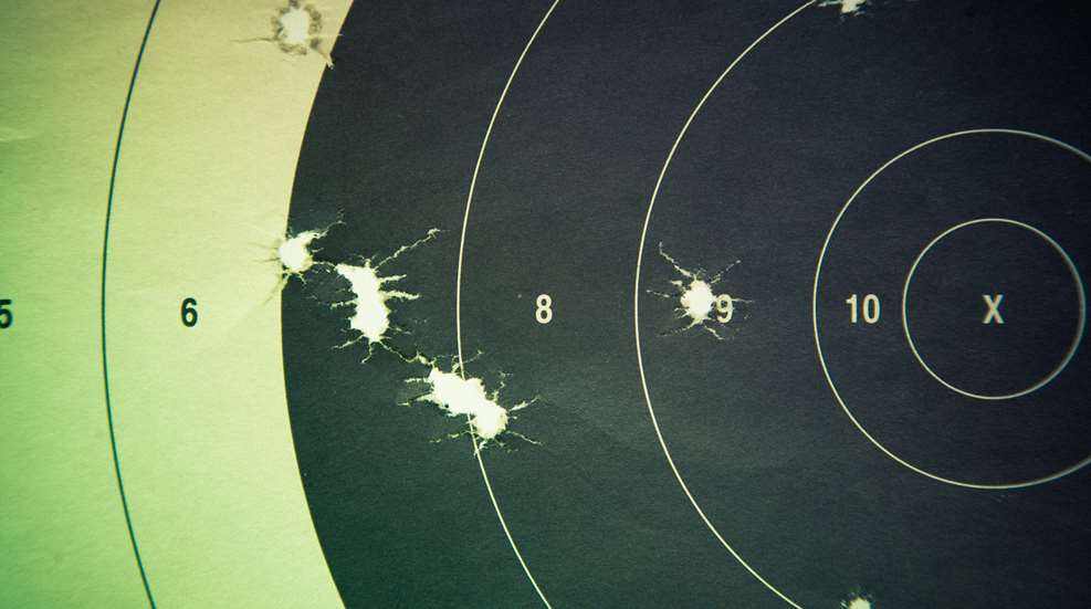 Target With Rifle Holes