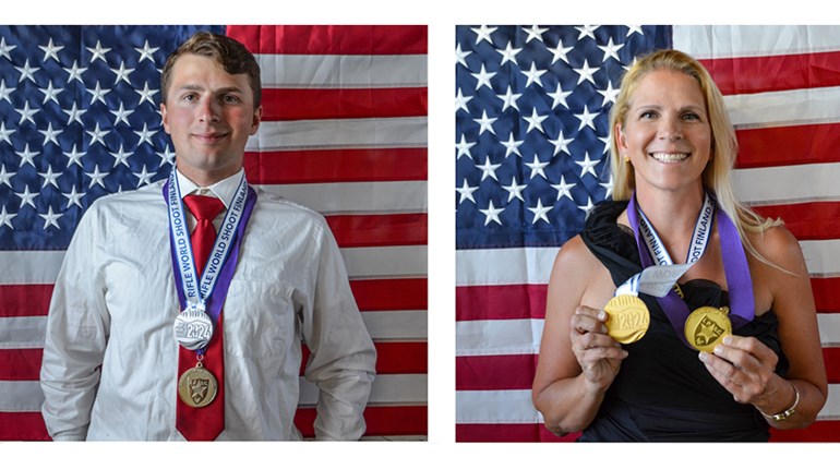 NRA Women | Team Winchester Members Becky and Sean Yackley Medal at 2024 IPSC Rifle World Shoot