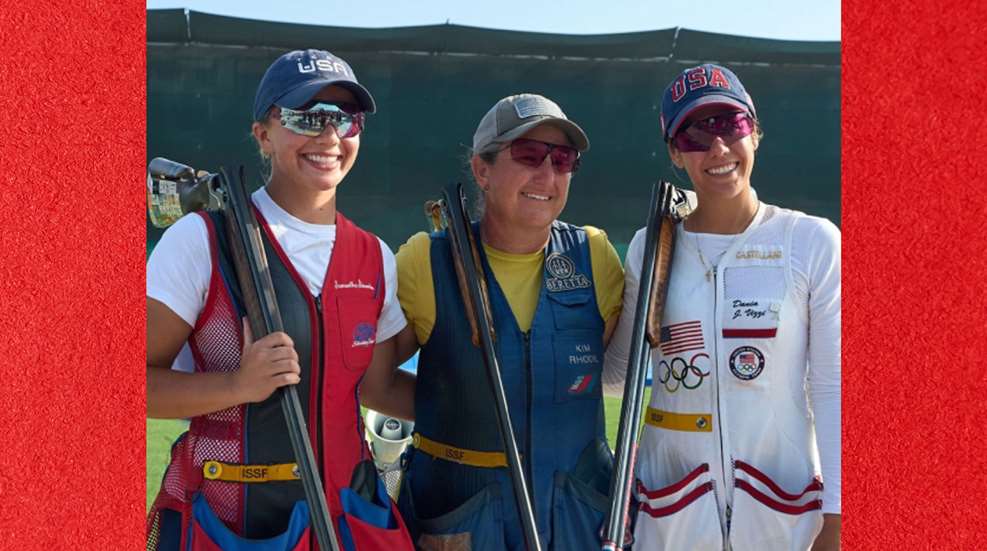 Issf World Champion Podium Simonton Rhode Vizzi Usa Shooting Image