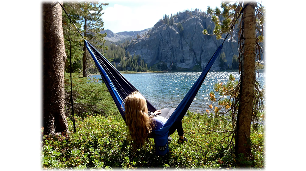 Woman In Hammock In Nature